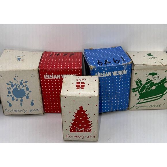 Vintage Lilian Vernon LVC Porcelain Miniature Christmas Bells Boxes‎ 1989 1986 - Picture 3 of 8